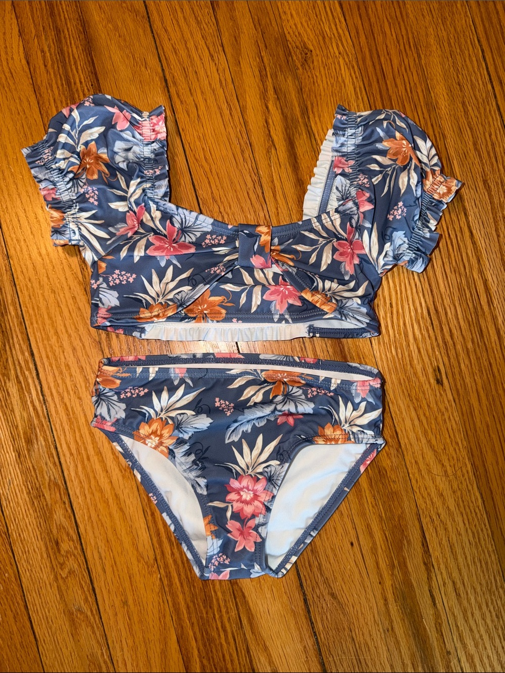 Janie and Jack Girls Navy Floral Two-Piece Swim Set
